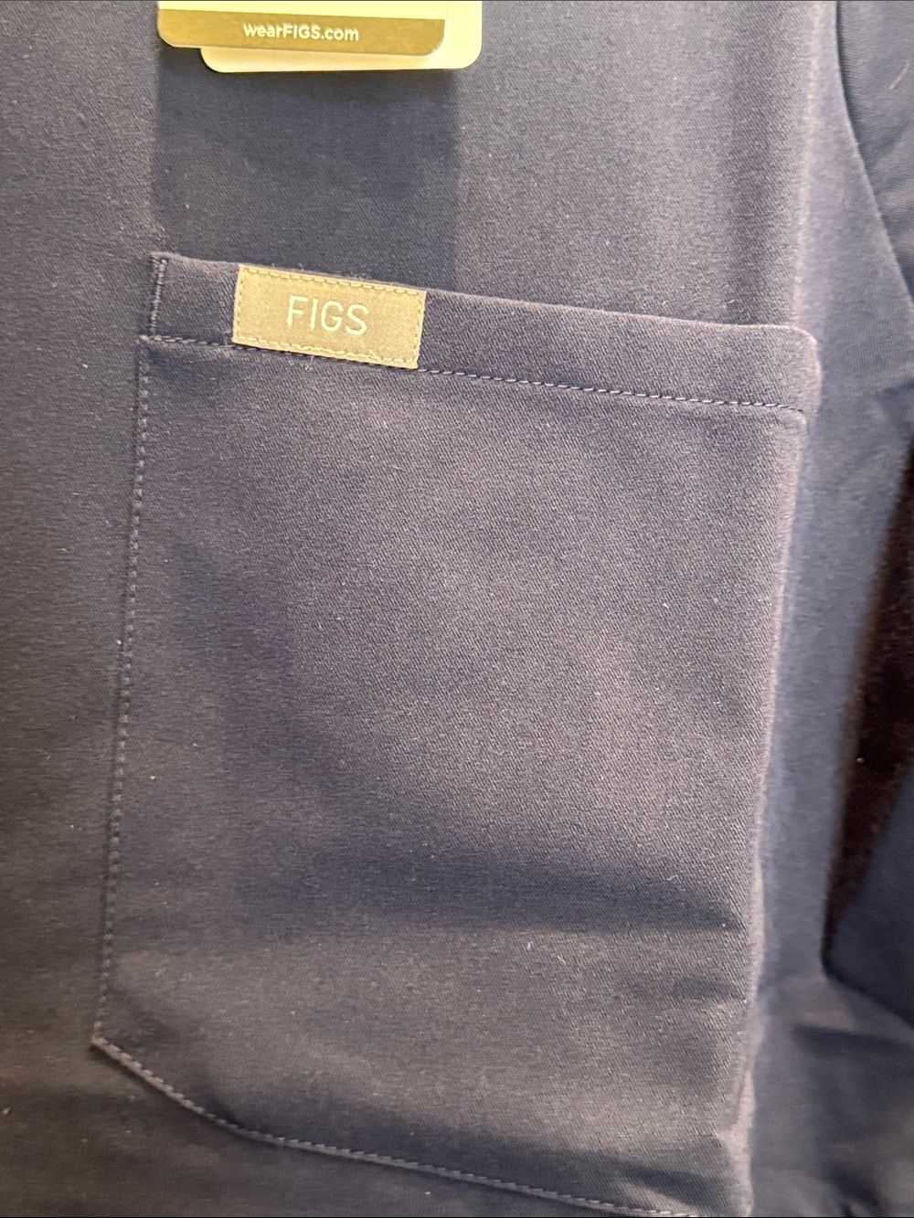 Figs Navy V-Neck Short Sleeve Medical Top - Picture 3 of 5